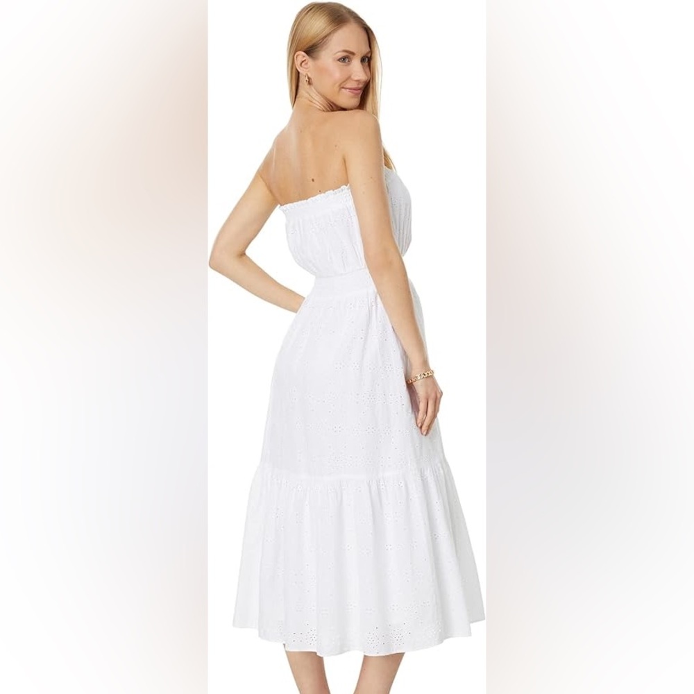 Lilly Pulitzer® Nicole Strapless Eyelet 100% Cotton Fully Lined w/Cotton dress - Picture 3 of 16